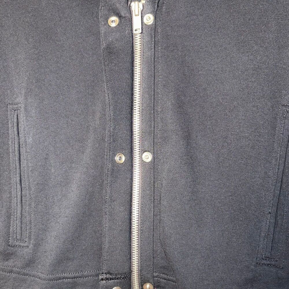 GAP 2011 Cropped Zip Cardigan Sweatshirt Hybrid Black Slouchy Size Large - Picture 4 of 10